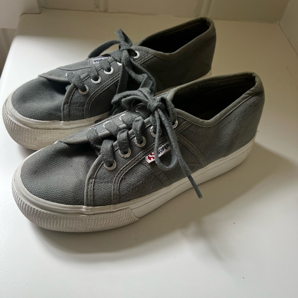 Superga Gray Canvas Sneakers